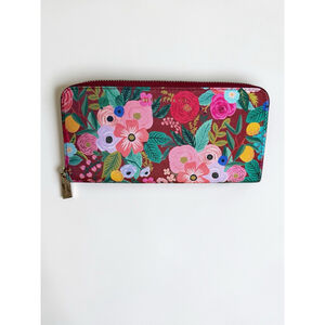 Rifle Paper Co. Continental Wallet Garden Party Rust Red Floral New Without Tags